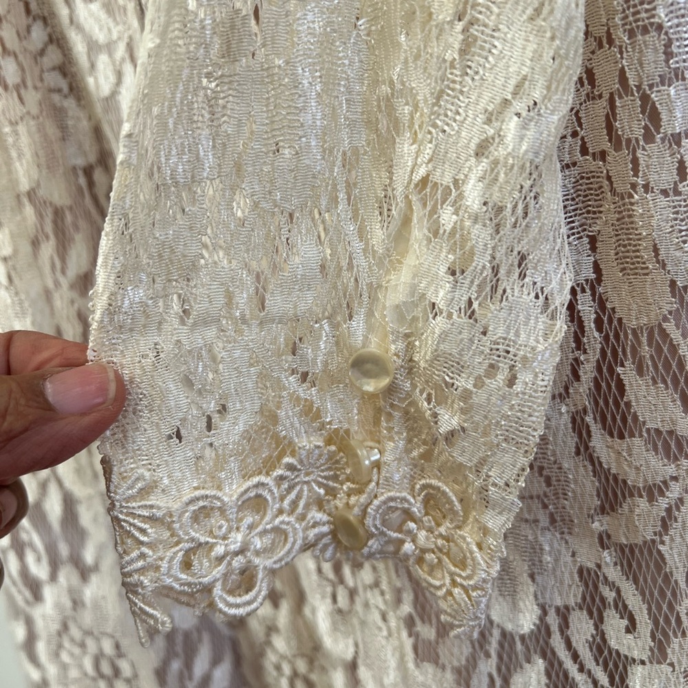 Vintage Cachet by Bari Protas Lace & Satin 80s Bridal Romantic Cottagecore  9/10 - Picture 7 of 8